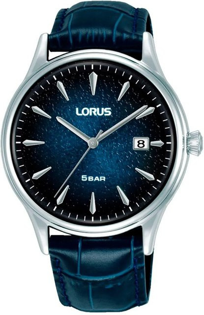 Lorus Armbanduhr, Quarz, Edelstahl, Leder, Blau, 40 mm, Herren - Bild 1