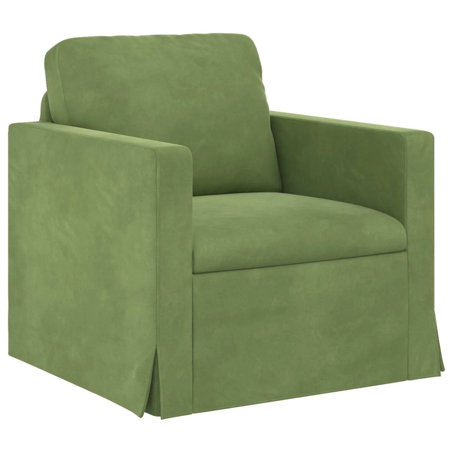 vidaXL Sofa in Hellgrün aus Samt mit Metallgestell, B/T/H: 78 x 78 x 80 cm - Bild 1