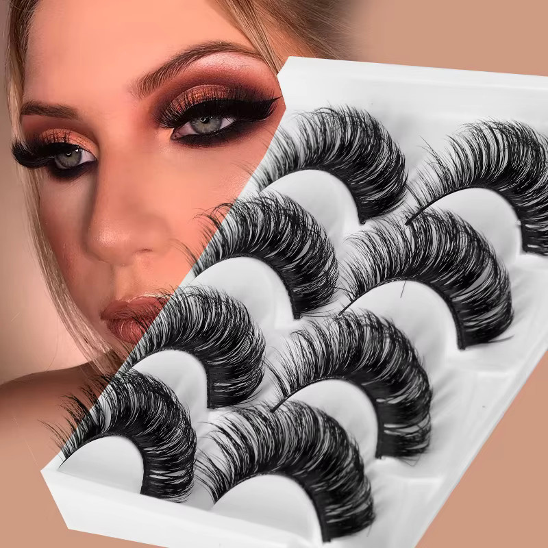 JIEFUXIN Künstliche Wimpern, 4 Paar, Natürlich, Unisex - Bild 5