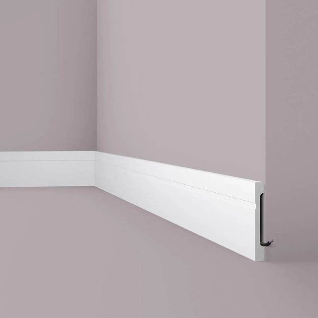 NMC Wallstyl Sockelleiste FD15 Zierleiste Stuckleiste Weiß B/H: 200 x 1,8 cm - Bild 1