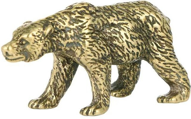Yiran Furniture Eisbär Figur aus Messing und Massivkupfer in Gold als antike Miniaturtier-Dekoration für dein Teehaus oder den Schreibtisch - Bild 1