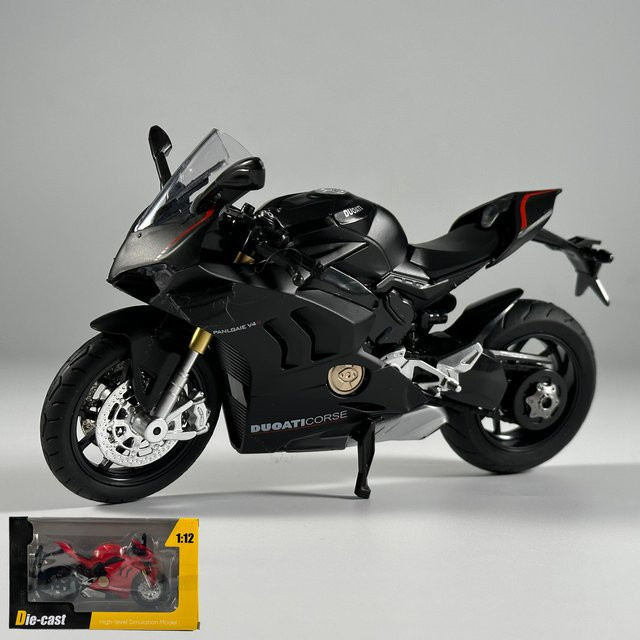 Linyi toy car Ducati Panigale V4S Modell, Motorrad, 1:12, Metall, ab 14 Jahre - Bild 1