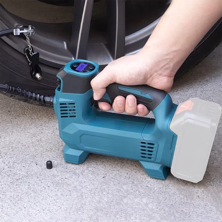 Podofo Elektrischer Reifenfüller Kompressor in Blau, Tragbares kabelloses Luftaufblasgerät mit digitaler Anzeige für Makita-Akkus - Bild 6