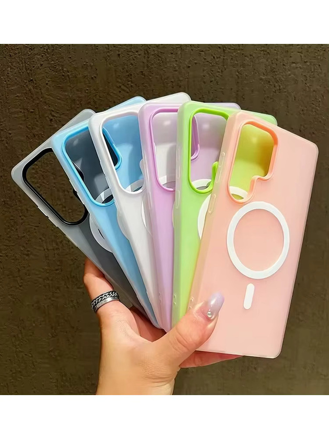 AKABEILA Transparente 2-in-1 Candy Color MagSafe Hülle für Samsung Galaxy S26 Ultra S25 Edge S24 FE S23 S22 Ultra Plus A57 A37 A17 A07 A56 A36 in Purple - Bild 5