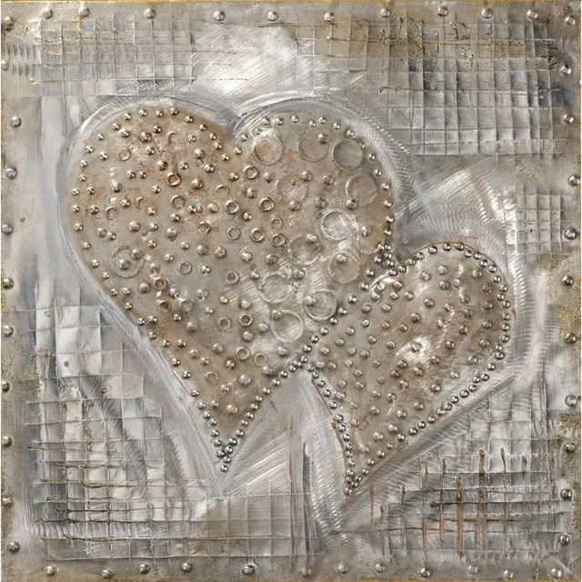 Art Universe Leinwandbild Herz in Gold, modernes abstraktes Motiv, B/H: 60 x 60 cm - Bild 1