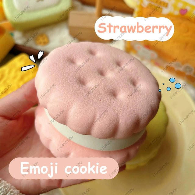 Squishy Simulierter Kuchen Quetschspielzeug, Großer Keks, Rosa - Bild 1