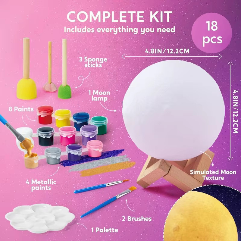 JOYFY Home DIY Mond Nachtlicht, Weltraum, Bunt, Nicht für Kinder unter 3 Jahren - Bild 2