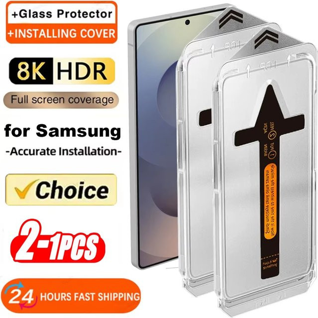 Samsung Displayschutzfolie aus gehärtetem Glas, transparent, für Samsung Galaxy M54 M34 A55 A54 A35 A34 A53 A73 A71 S25 Ultra S24 S23 FE S22 - Bild 1
