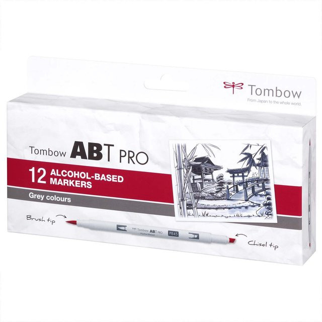 Tombow ABT PRO Brush Marker Grau Alkoholbasierter Profi-Marker - Bild 1