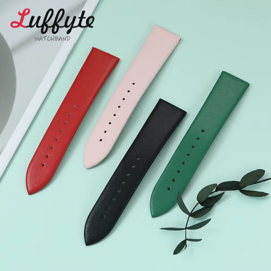 luffyte Uhrenarmband Leder, Edelstahl, Weiß, Unisex - Bild 1