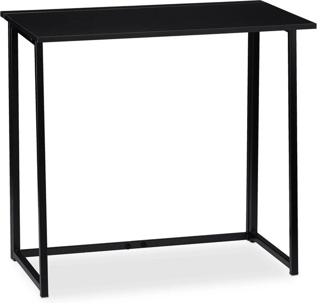 Relaxdays Klapptisch Computerschreibtisch aus PB und Eisen in Schwarz, B: 80 cm, T: 45 cm, H: 74,5 cm - Bild 1