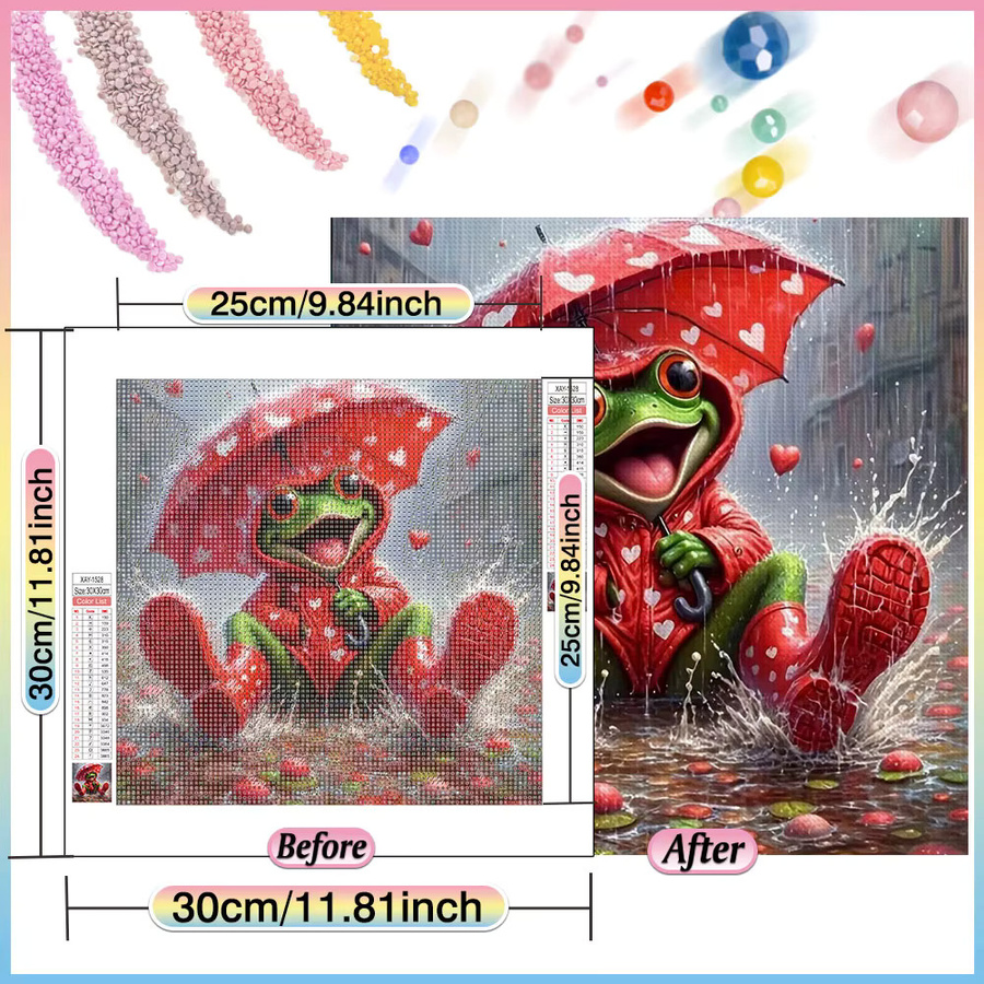 HUACAN Diamant-Mosaik Set 5D Frosch Wanddekoration in Mehrfarbig - Bild 2