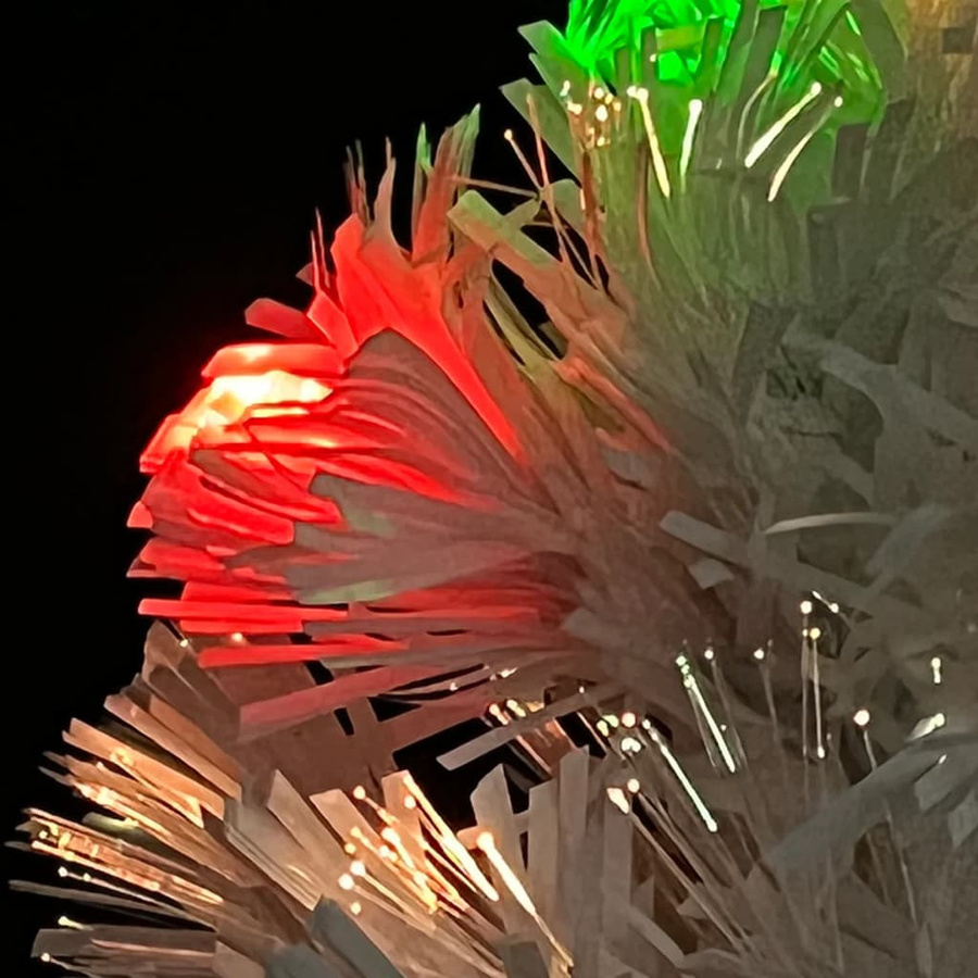 vidaXL Künstlicher Weihnachtsbaum mit Glasfaser-Beleuchtung in Weiß, Höhe: 64 cm - Bild 2