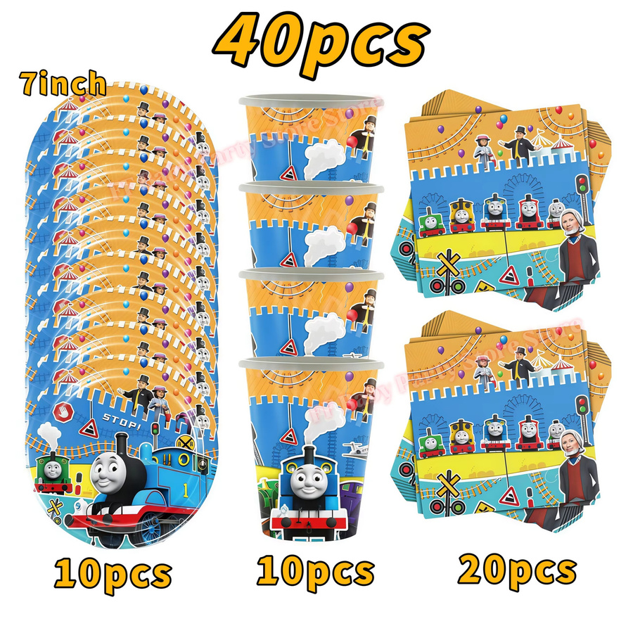 Hasbro Thomas & Friends Geburtstagsparty-Dekorationsset mit Tassen, Tellern und Ballons in Mehrfarbig für Kinder - Bild 3