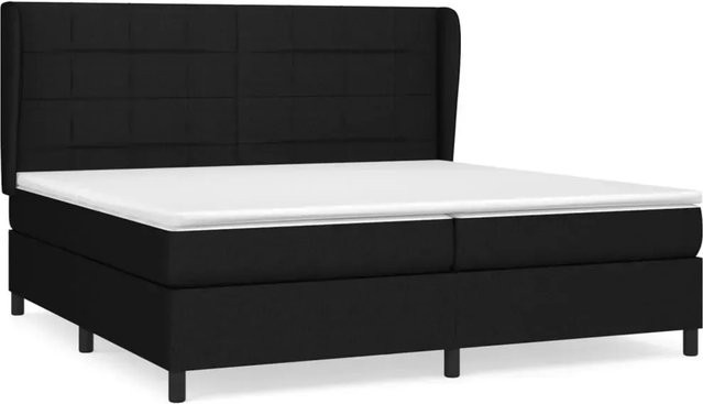 vidaXL Boxspringbett Hybrid mit Matratze und Taschenfederkern, Schwarz, B/T: 200 x 200 cm - Bild 1