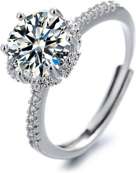Ring Damen, Kupfer, Weiß, Zirkonia, Geometrisch - Bild 1