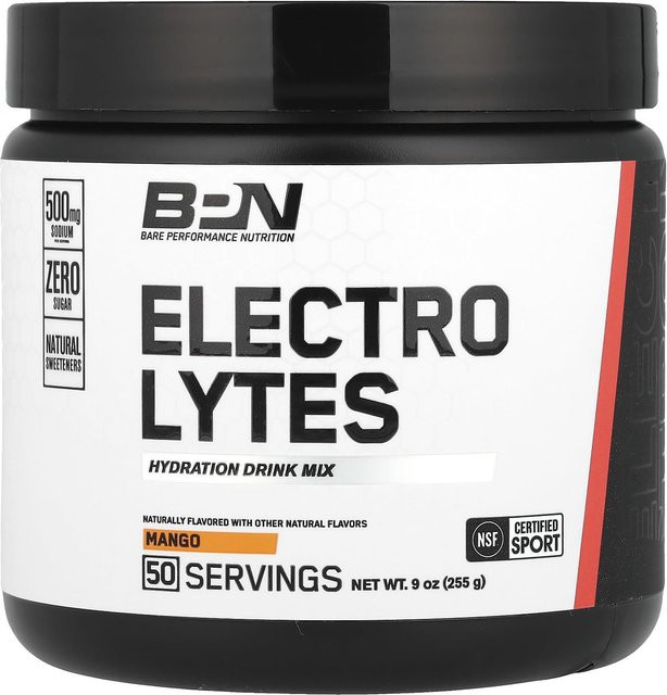 Bare Performance Nutrition, Sportgetränk, Elektrolyte, Rehydrationsgetränkemischung, Mango-Geschmack, 255 g - Bild 1
