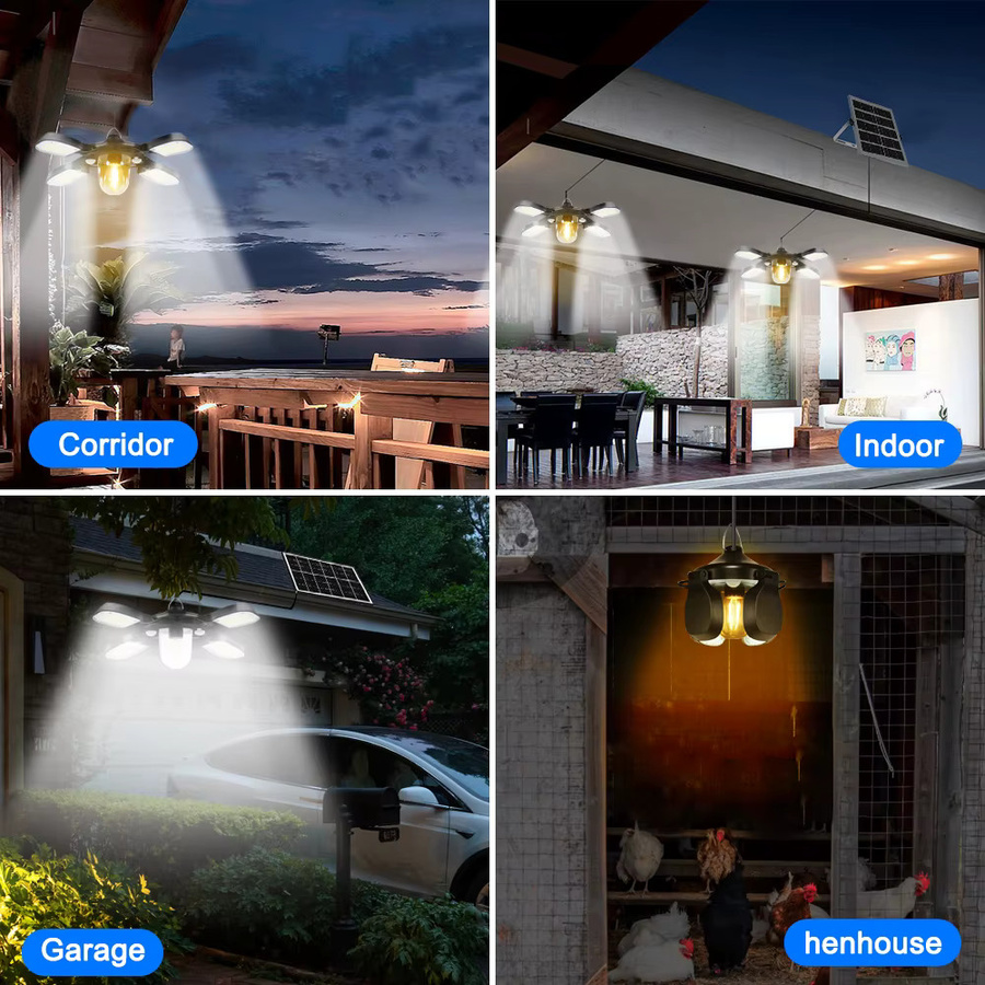Solar-LED-Pendelleuchte in Schwarz mit Bewegungssensor, Fernbedienung und 5 Beleuchtungsmodi, IP65 wasserdicht für Innen und Außen - Bild 8