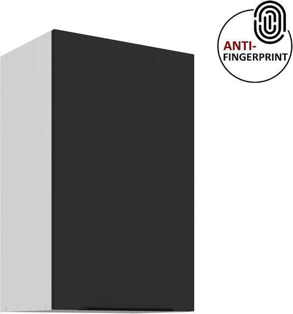 Küchen Hängeschrank ARIA Schwarz matt mit Einlegeböden Breite: 45 cm, Höhe: 72 cm, Tiefe: 72 cm - Bild 1