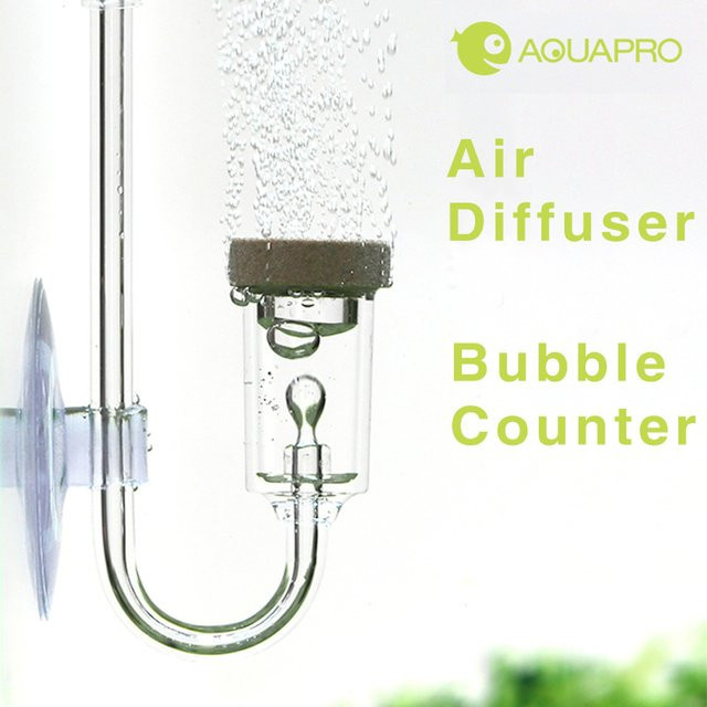 Aquapro Luft Diffusor Zerstäuber mit Blasen Zähler und Rückschlagventil für Aquarium und Nano Aquarien - Bild 1