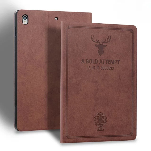 Premium Deer Head Leder-Tablet-Hülle für Apple iPad Air 11 Zoll und 13 Zoll M4, Farbe: Braun - Bild 1