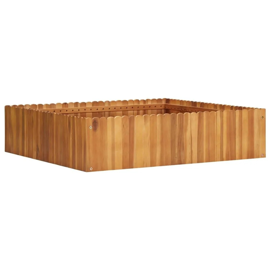 DELUKE Hochbeet JONA aus Akazienholz in Braun-antik, B/T/H: 100 x 100 x 25 cm - Bild 2