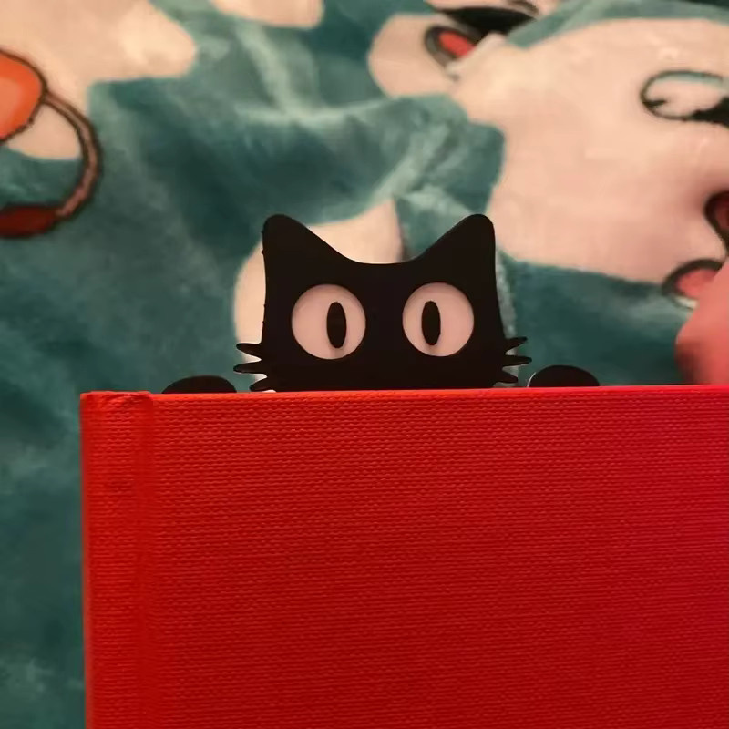 Acryl-Lesezeichen mit schwarzer Katze für Katzenliebhaber und Leser - Bild 2