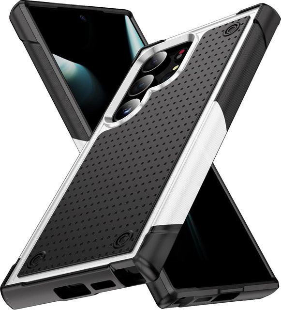 Kratzfeste Panzerhülle in Militärqualität für Samsung Galaxy S25 Ultra S24 Plus S23 FE S22 S21 Ultra in Schwarz und Weiß - Bild 1