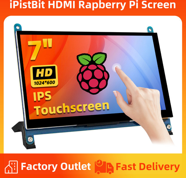 Raspberry Pi 7-Zoll IPS TFT LCD HDMI Touchscreen-Monitor mit einer Auflösung von 1024 x 600 Pixeln - Bild 1