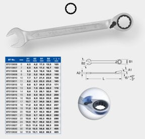 Brilliant Tools Ratschenringschlüssel aus Chrom-Vanadium in Silber, Schlüsselweite: 24 mm - Bild 2