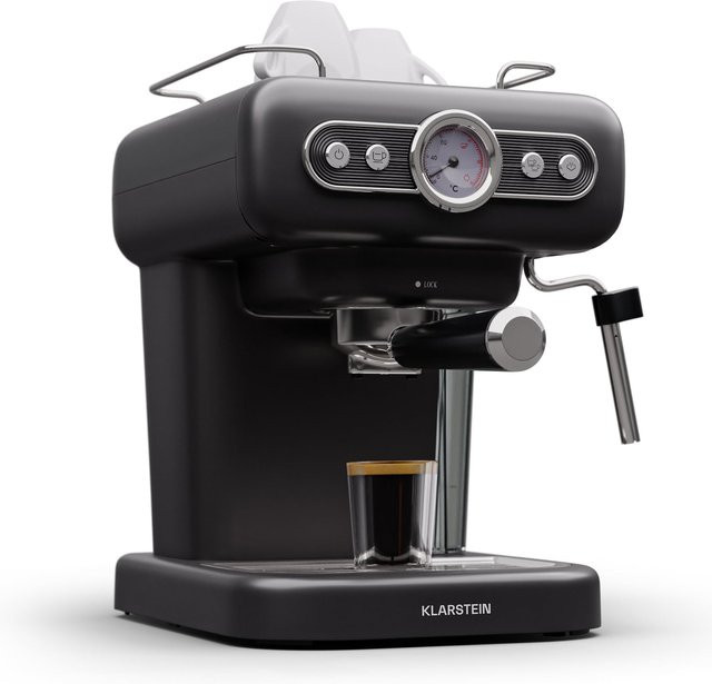 Klarstein Espressionata Evo Espressomaschine in Schwarz mit 950W, 19 Bar und 1,2l Wassertank - Bild 1