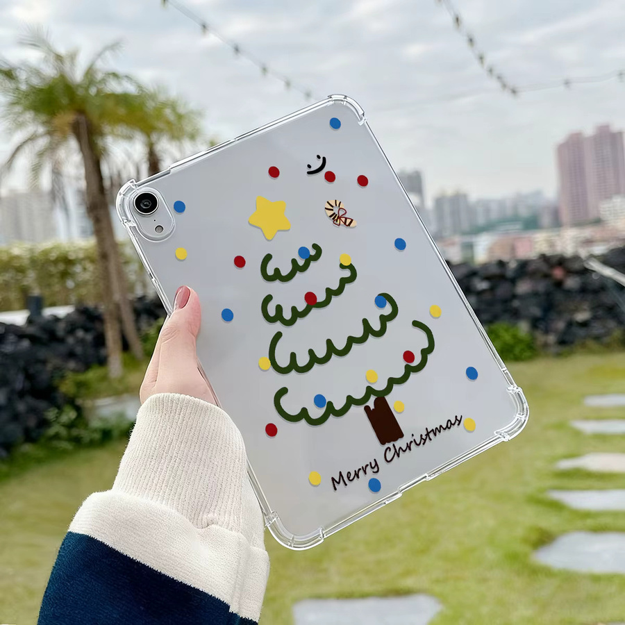 Transparente Silikon Schutzhülle mit Weihnachtsbaum Motiv für Samsung Galaxy Tab A9 Plus, S10, S9 FE Plus, S7 FE, S8 FE, S6 Lite und A11 - Bild 3