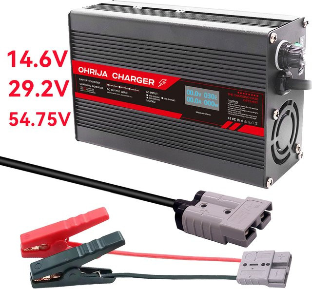 OHRIJA LiFePO4 Ladegerät für 12 V und 24 V Batterien mit 10A und Anderson 50A Anschluss - Bild 1