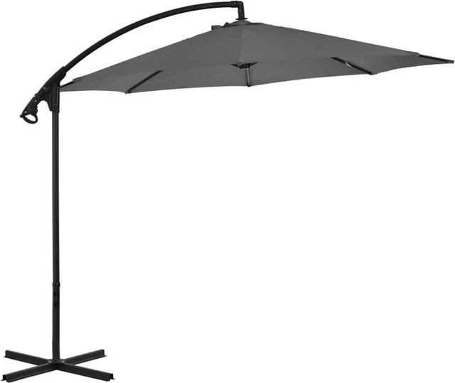 Furnicato Ampelschirm mit Stahlmast in Anthrazit, Durchmesser: 300 cm - Bild 1