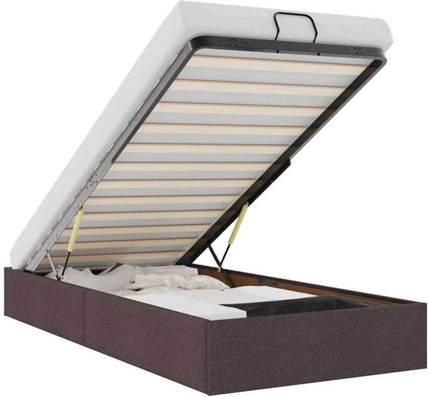 Modernes Ottoman Polsterbett von vidaxl in Braun aus Stoff und Metall, B/T/H: 200 x 100 x 23,5 cm (ohne Matratze) - Bild 1