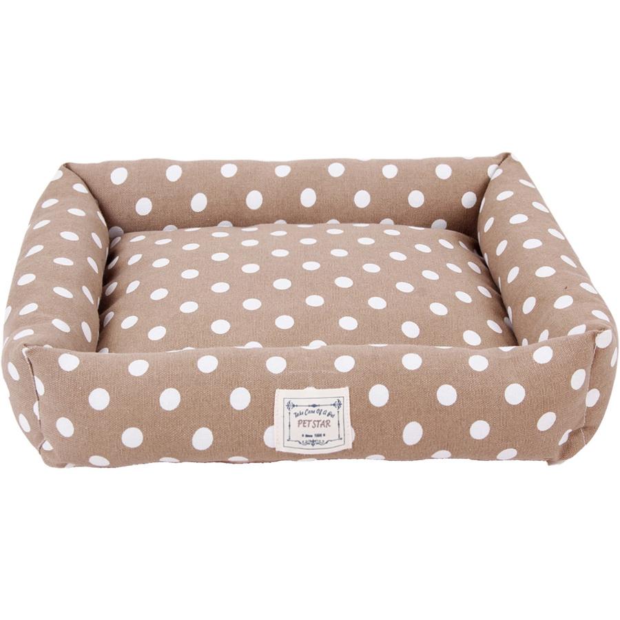 Heim Haustierbett Dots in Beige mit Punkten, B/T/H: 58 x 52 x 8 cm - Bild 2