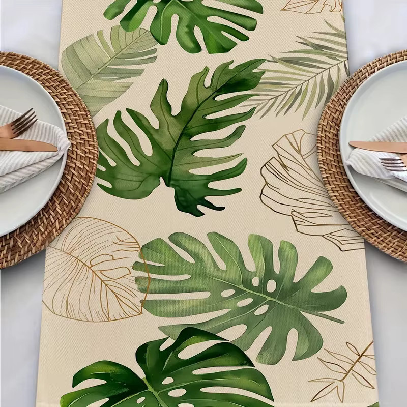 VIKAMA Tischläufer Tropisches Palmblatt Design für Luau- und Sommerpartys, Rechteckig, B/T: 90 x 33 cm - Bild 4