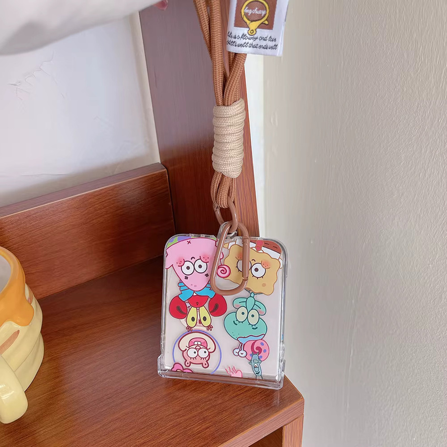 SpongeBob Schwammkopf und Patrick Star Handyhülle für Samsung Galaxy Z Flip 7 Z Flip 6 Z Flip 5 Z Flip 4 mit Trageband und harter PC-Rückseite - Bild 2