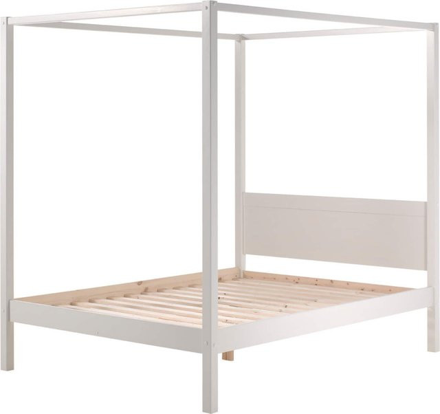 Vipack Himmelbett mit Lattenrost und Himmelgestänge in Weiß, B/T/H: 140 x 200 cm - Bild 1