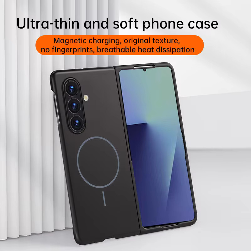 Magnetische und rahmenlose Schutzhülle für Samsung Galaxy Z Fold 7, 6, 5, 4 in Schwarz oder Grau mit kabelloser Ladefunktion - Bild 4