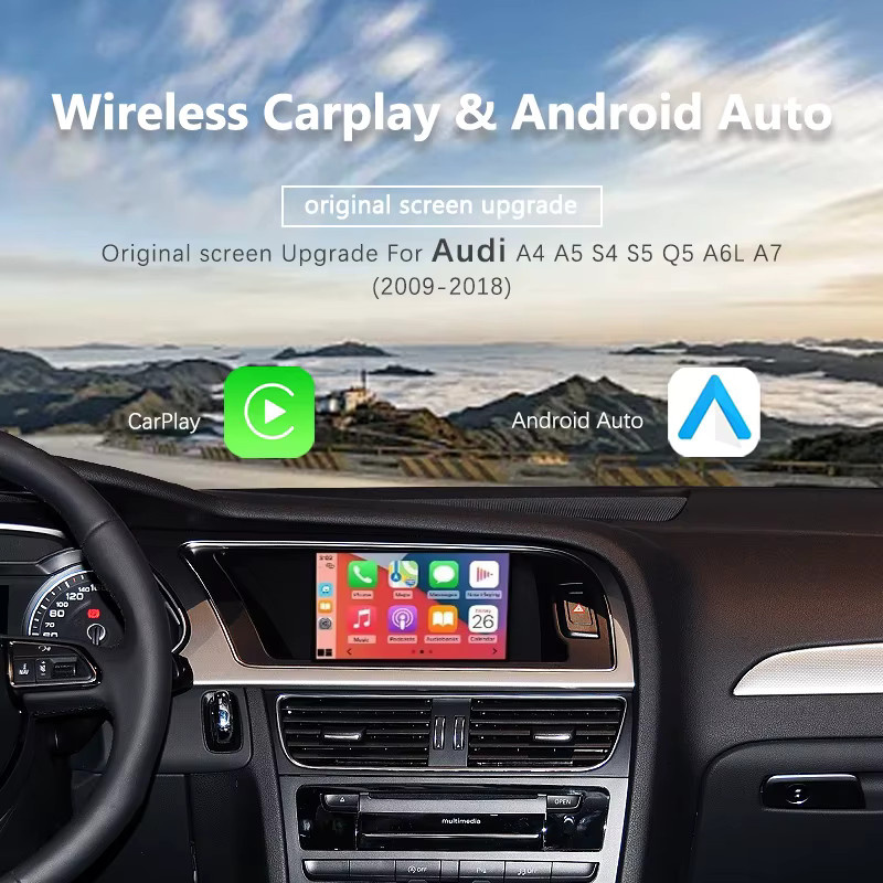 WRWD Kabelloses CarPlay und Android Auto Interface für Audi A6L und A7 2012-2015, Upgrade für das 8-Zoll Original-Autosystem, Schwarz, mit Wi-Fi und Bluetooth - Bild 2