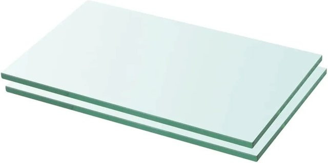 2er-Set vidaXL Regalböden aus Hartglas in Transparent, B: 30 cm, T: 12 cm - Bild 1