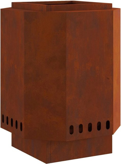vidaXL Rauchfreier Feuerkorb aus Stahl in Braun mit Sekundärverbrennung und Doppelwand-Luftzufuhr, B/T/H: 38 x 38 x 51 cm - Bild 1