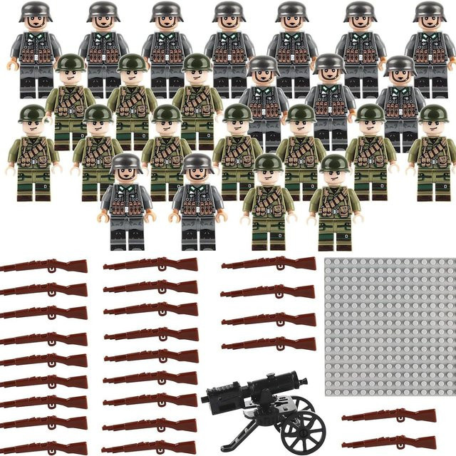 LEGO MOC Militärbausteine Set, Deutsche & Amerikanische Soldaten Minifiguren - Bild 1