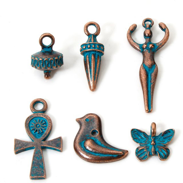 8seasons Anhänger, Kupfer, Blau, Geometrisch, Vogel, Schmetterling, Unisex - Bild 1