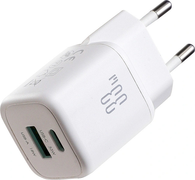 Joyroom Netzladegerät JR-TG7 mit 33W und 3A, 1 x USB-A und 1 x USB-C, Weiß - Bild 1
