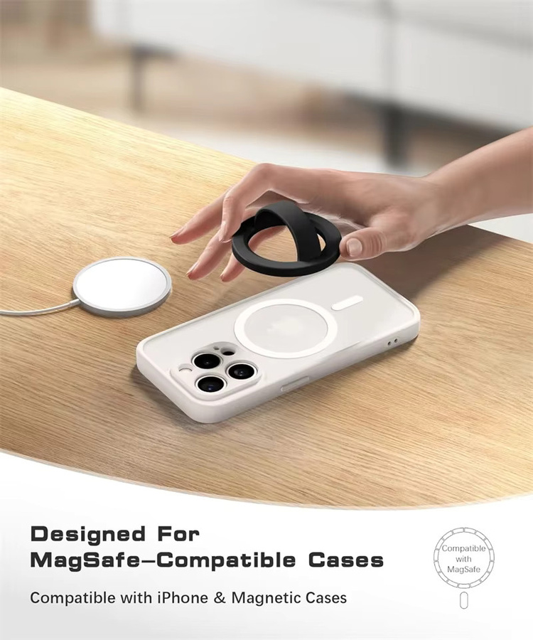 OLPAY Magnetischer Silikon-Fingerriemen für MagSafe iPhone, Universelles Handgelenk-Armband und Handy-Charm in Schwarz - Bild 3