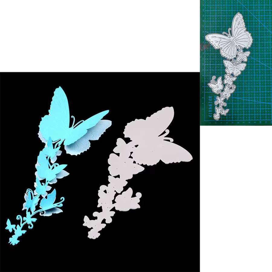 Schmetterling Metall-Schneidwerkzeug in Silber für Scrapbooking und Bastelarbeiten als Stanzschablone und Prägeschablone - Bild 2
