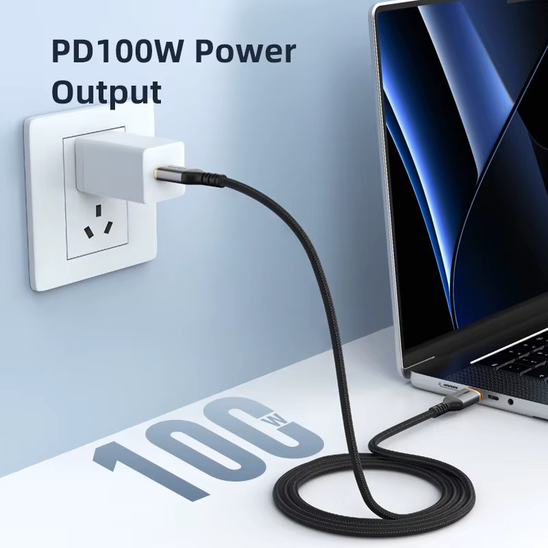 CABLETIME USB-C-Schnellladekabel mit 100W PD und QC 4.0, 5A, 480Mbps, Schwarz - Bild 2