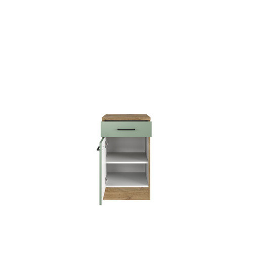 Flex-Well Küchenunterschrank Cara Schilfgrün matt und Artisan Eiche, B/T/H: 50 x 60 x 85 cm - Bild 2